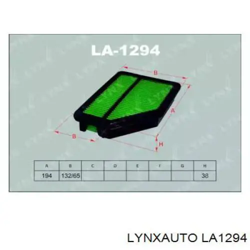 LA1294 Lynxauto воздушный фильтр
