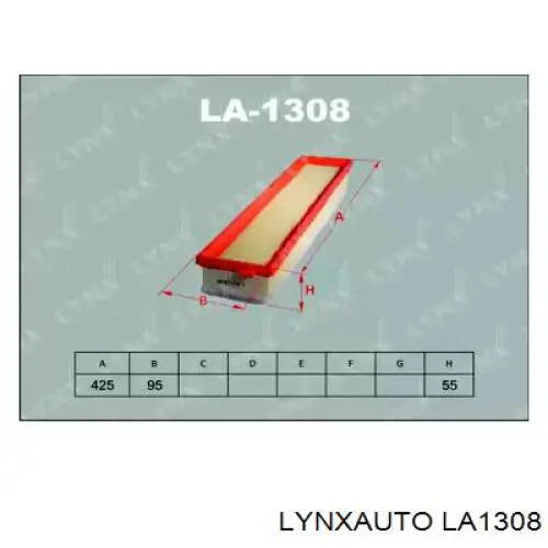 Воздушный фильтр LA1308 Lynxauto