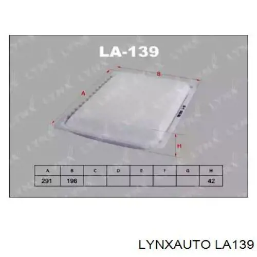 Воздушный фильтр LA139 Lynxauto