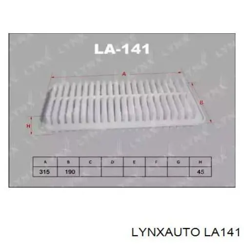 Воздушный фильтр LA141 Lynxauto