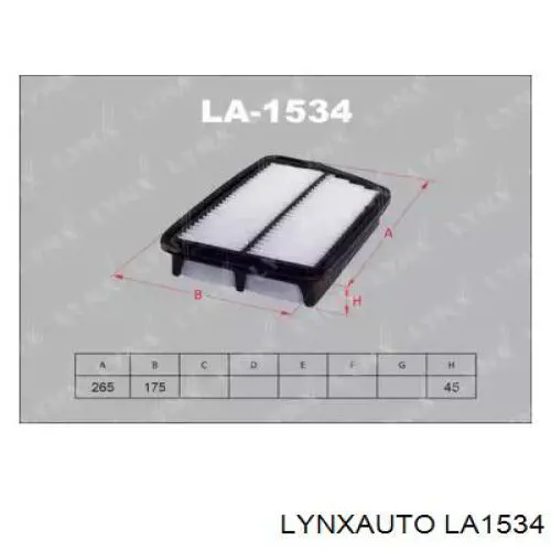 LA1534 Lynxauto воздушный фильтр