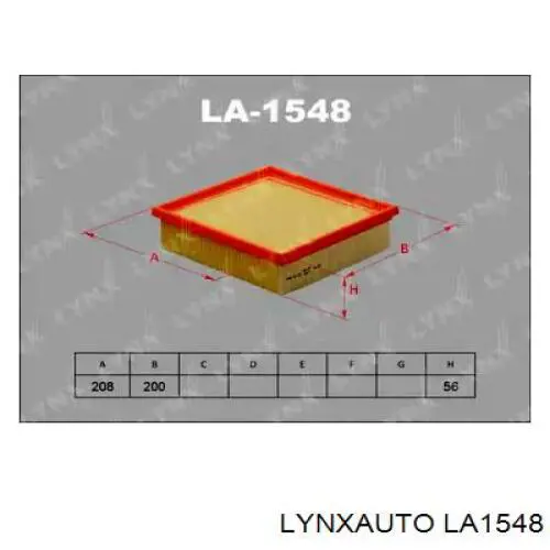 LA1548 Lynxauto воздушный фильтр