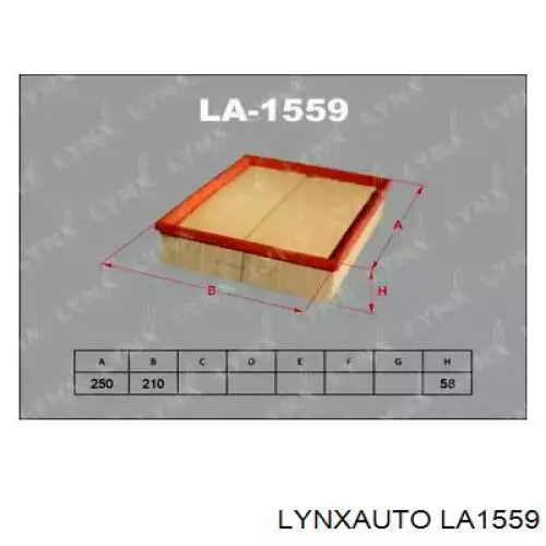 LA1559 Lynxauto воздушный фильтр