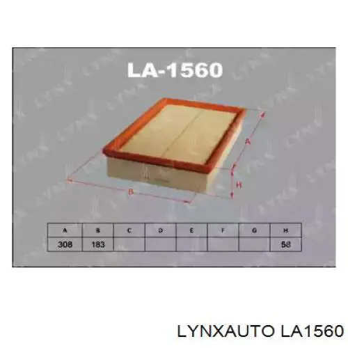 LA1560 Lynxauto воздушный фильтр