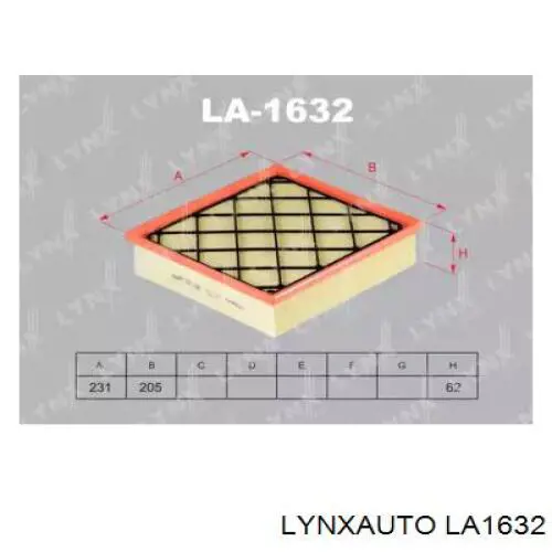 Воздушный фильтр LA1632 Lynxauto