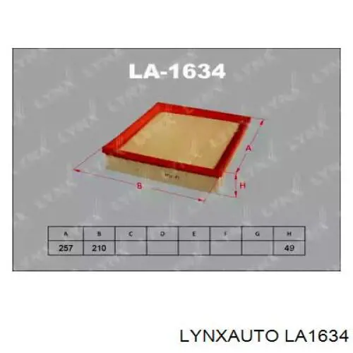 LA1634 Lynxauto воздушный фильтр