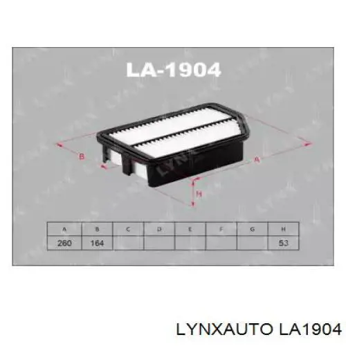 Воздушный фильтр LA1904 Lynxauto