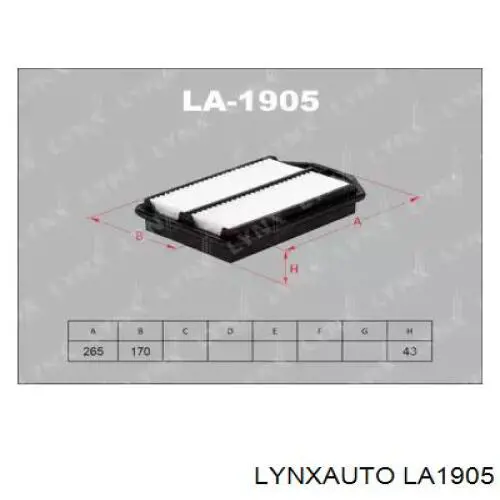 LA1905 Lynxauto воздушный фильтр