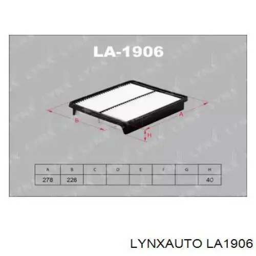 LA1906 Lynxauto Воздушный фильтр двигателя