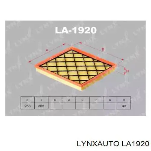 LA1920 Lynxauto воздушный фильтр