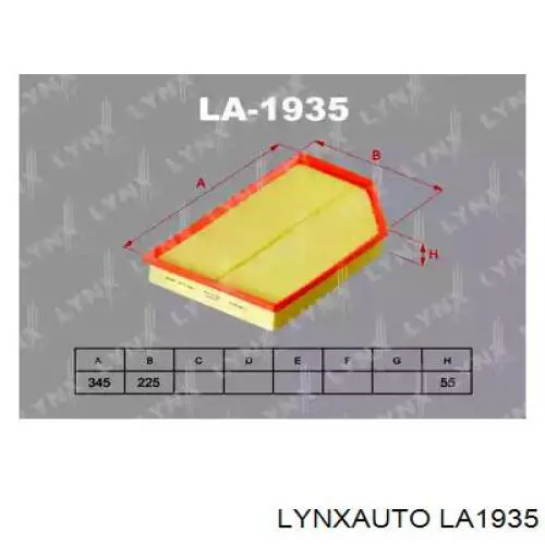 LA1935 Lynxauto воздушный фильтр