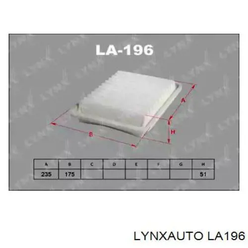LA196 Lynxauto воздушный фильтр