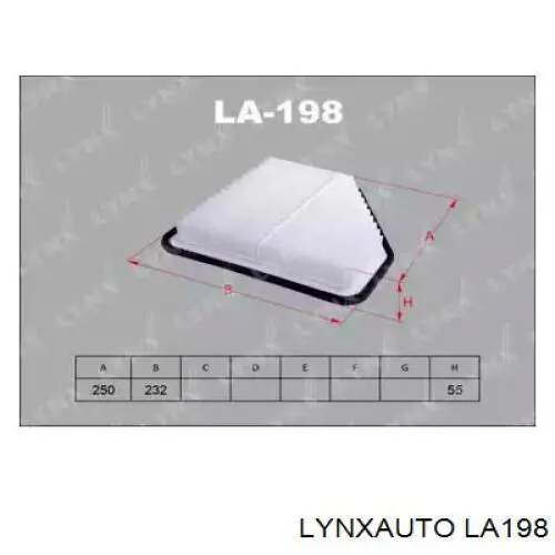 LA198 Lynxauto Воздушный фильтр двигателя