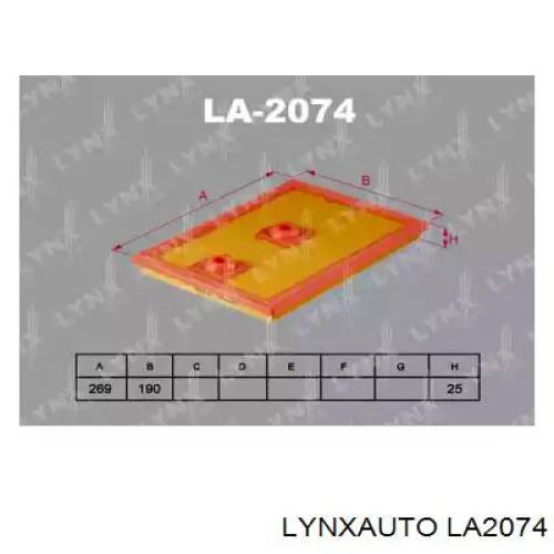 Воздушный фильтр LA2074 Lynxauto