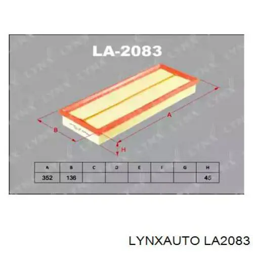 LA2083 Lynxauto воздушный фильтр