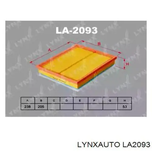 LA2093 Lynxauto filtro de ar