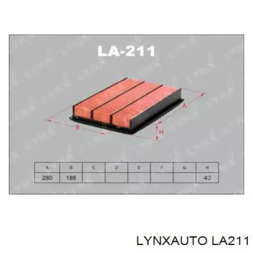 Воздушный фильтр LA211 Lynxauto