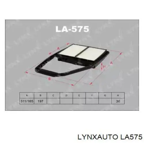 Воздушный фильтр LA575 Lynxauto