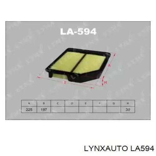 LA594 Lynxauto воздушный фильтр