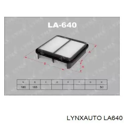 Воздушный фильтр LA640 Lynxauto