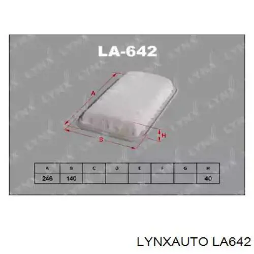 Воздушный фильтр LA642 Lynxauto