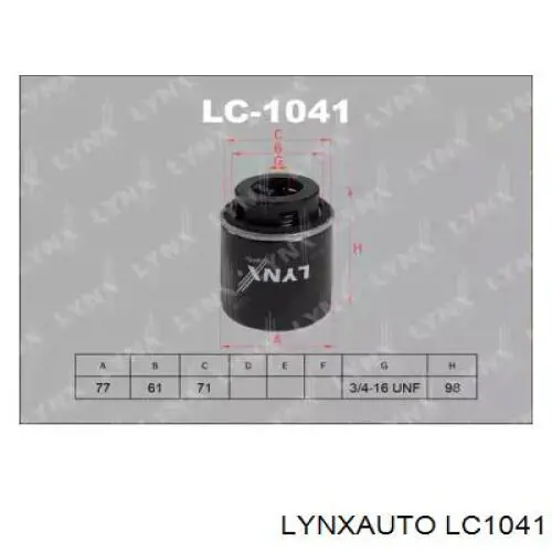 LC1041 Lynxauto масляный фильтр