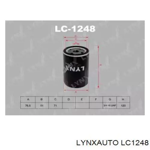 LC1248 Lynxauto масляный фильтр