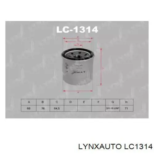 LC1314 Lynxauto масляный фильтр