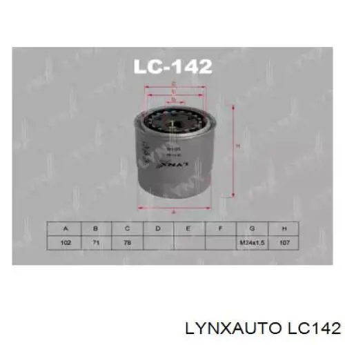 LC142 Lynxauto масляный фильтр