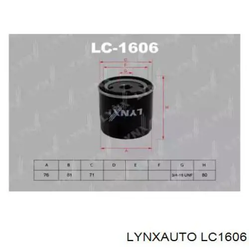 LC1606 Lynxauto масляный фильтр