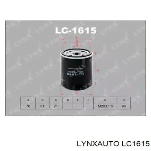 LC1615 Lynxauto масляный фильтр