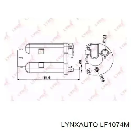 LF1074M Lynxauto топливный фильтр