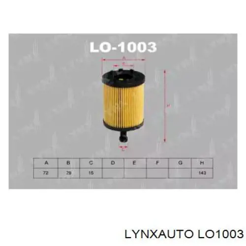 LO1003 Lynxauto масляный фильтр