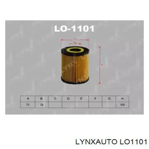 LO1101 Lynxauto масляный фильтр
