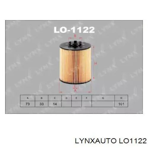 LO1122 Lynxauto масляный фильтр