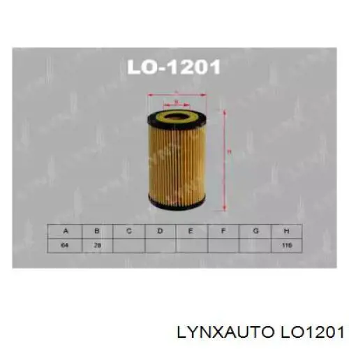 LO1201 Lynxauto масляный фильтр