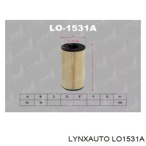 LO1531A Lynxauto масляный фильтр