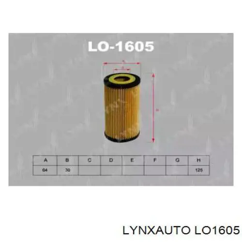 LO1605 Lynxauto масляный фильтр