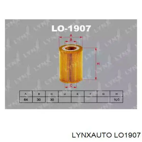 LO1907 Lynxauto масляный фильтр