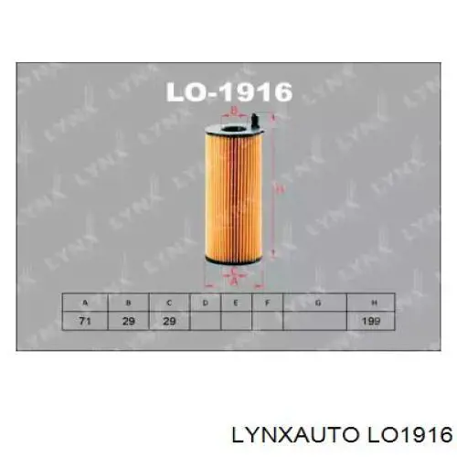LO1916 Lynxauto масляный фильтр