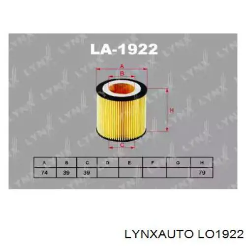 LO1922 Lynxauto масляный фильтр