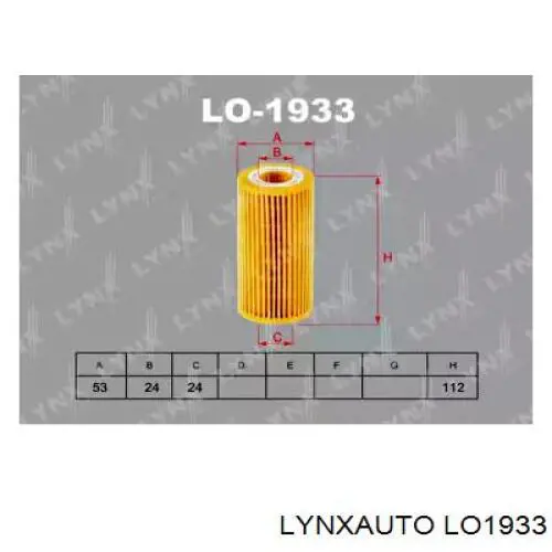 LO1933 Lynxauto filtro de óleo