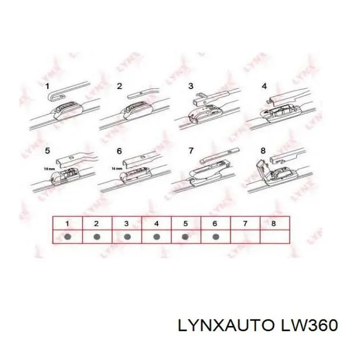 Щетка-дворник лобового стекла пассажирская LW360 Lynxauto