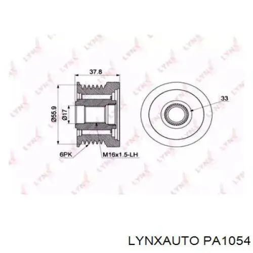 Шкив генератора PA1054 Lynxauto