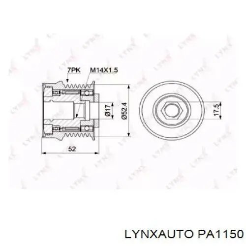 Шкив генератора PA1150 Lynxauto