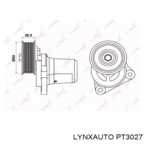 Натяжитель приводного ремня PT3027 Lynxauto