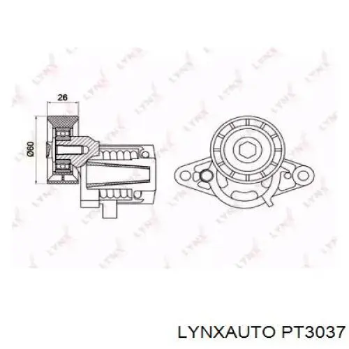 Натяжитель приводного ремня PT3037 Lynxauto