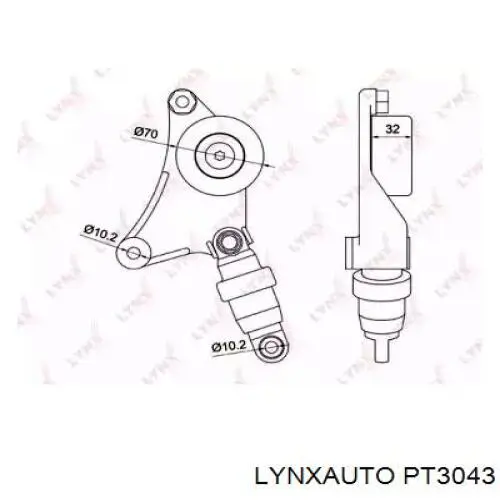 Натяжитель приводного ремня PT3043 Lynxauto