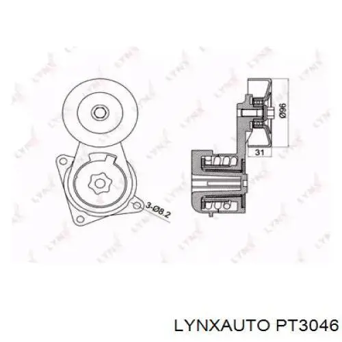 Натяжитель приводного ремня PT3046 Lynxauto