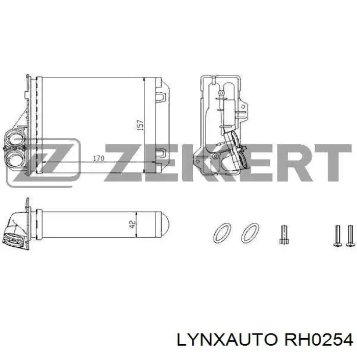 Радиатор печки RH0254 Lynxauto